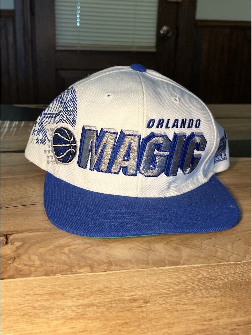 VTG Orlando Magic Blue Snapback Hat Cap 90s Sports Specialties White 1996 Draft